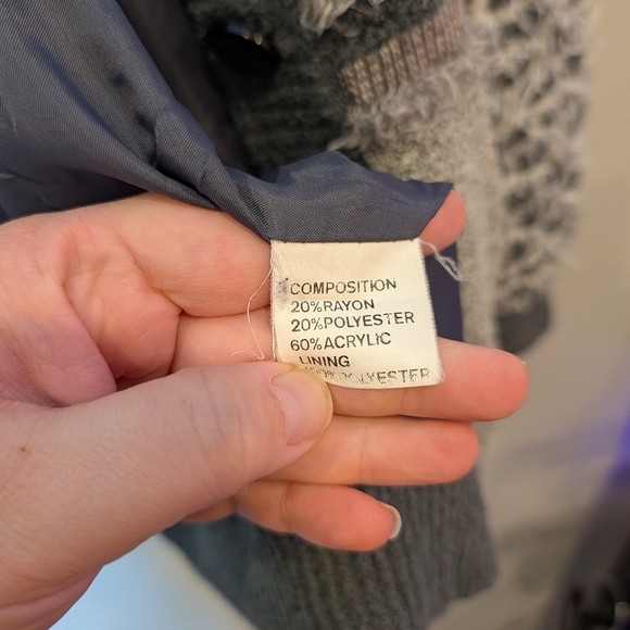 Vintage Jaguar Patchwork Knit Cardigan Floral Textured Grandma Core S / M - Picture 8 of 11